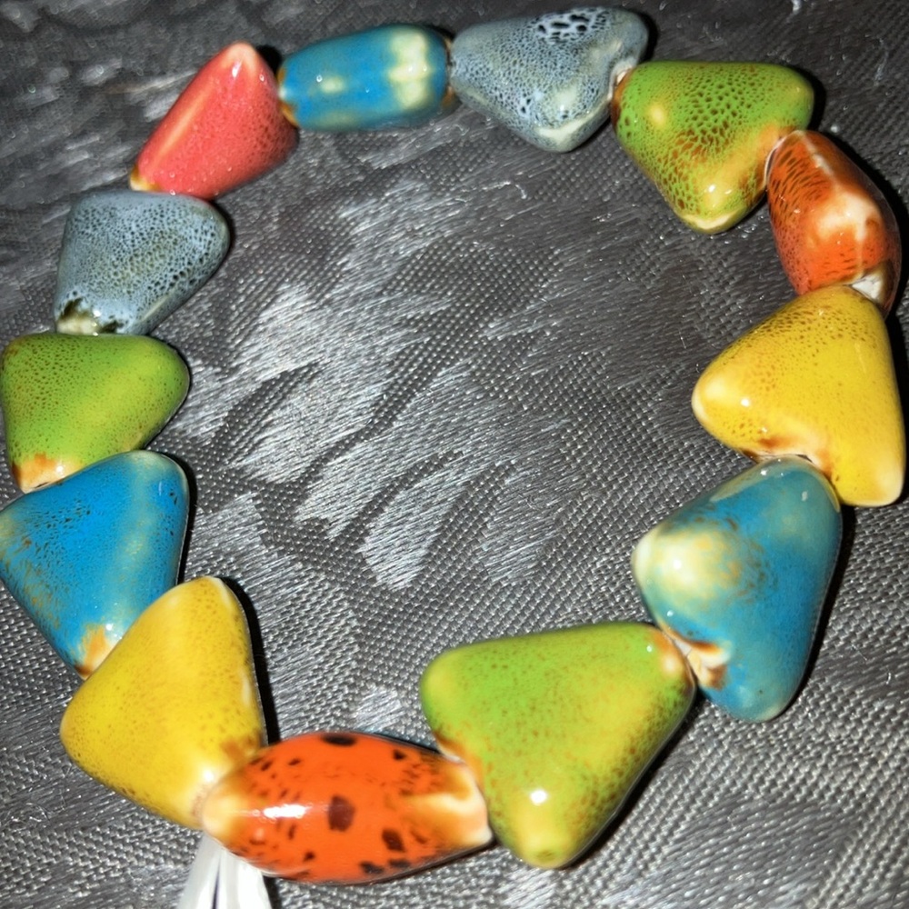 Chakra ceramic gemstones bracelet